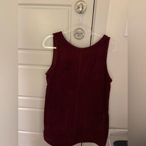 Burgundy Corduroy Sleeveless Dress